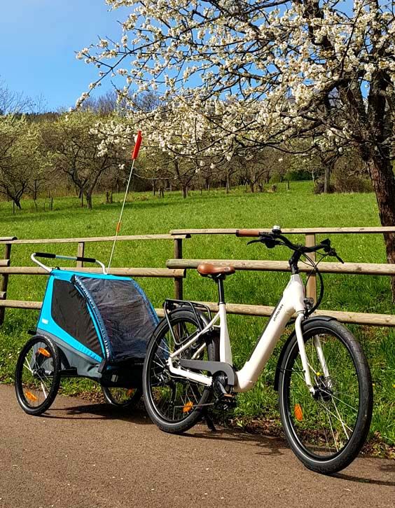 Location d'une remorque à vélos por 1 ou 2 enfants